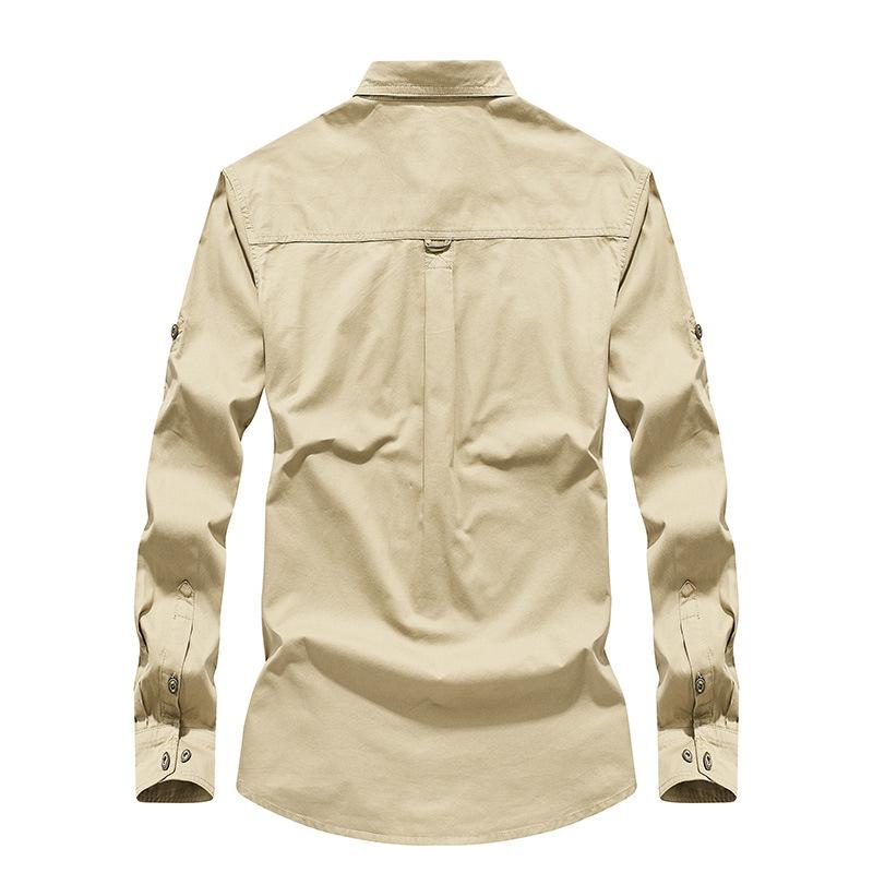 Jarní a podzimní nová pánská business casual košile s dlouhým rukávem, zateplená košile nadměrné velikosti