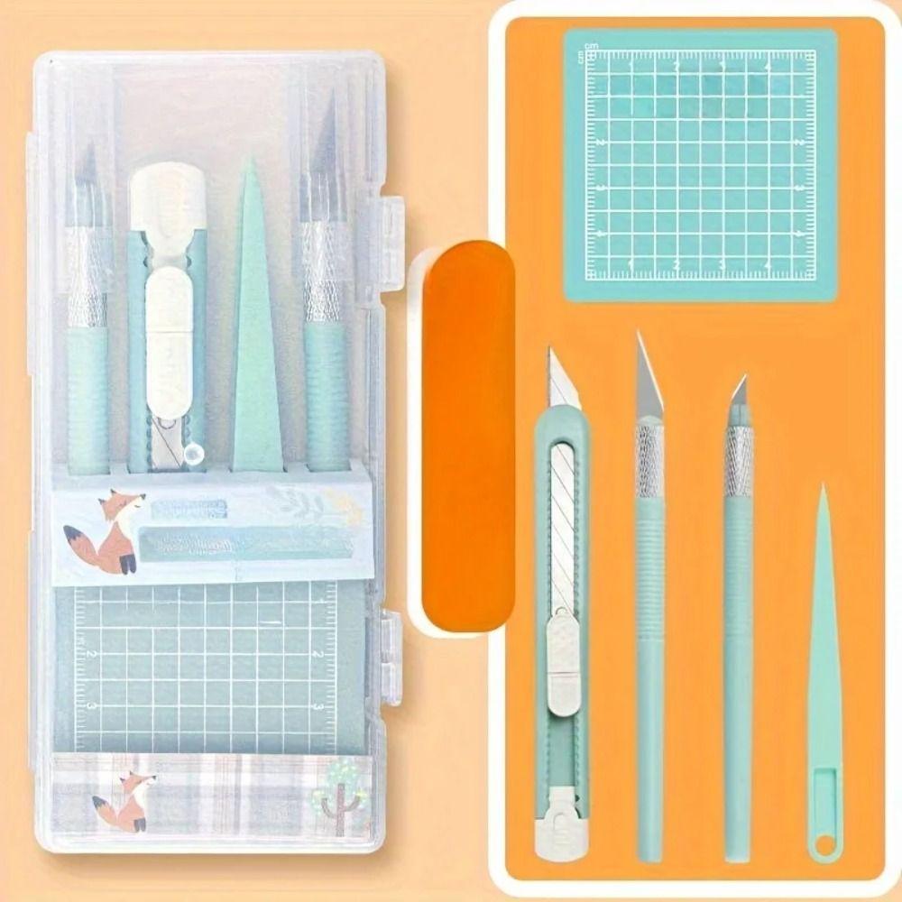 5 Stück/Set Neues DIY Scrapbooking Werkzeugset Pinzette Stifte Anti-Rutsch-Matten Kunstschneidwerkzeuge Kit Papierbasteln Schnitzen Bastelpapierstift
