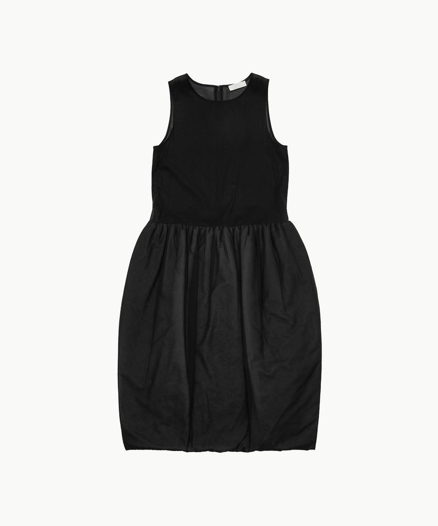 Amomento Sheer Padded Balloon Dress_Black