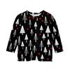 Children's 3/4 Sleeve Tops Casual Christmas Print T Shirt Round Neck Pullover Blouse