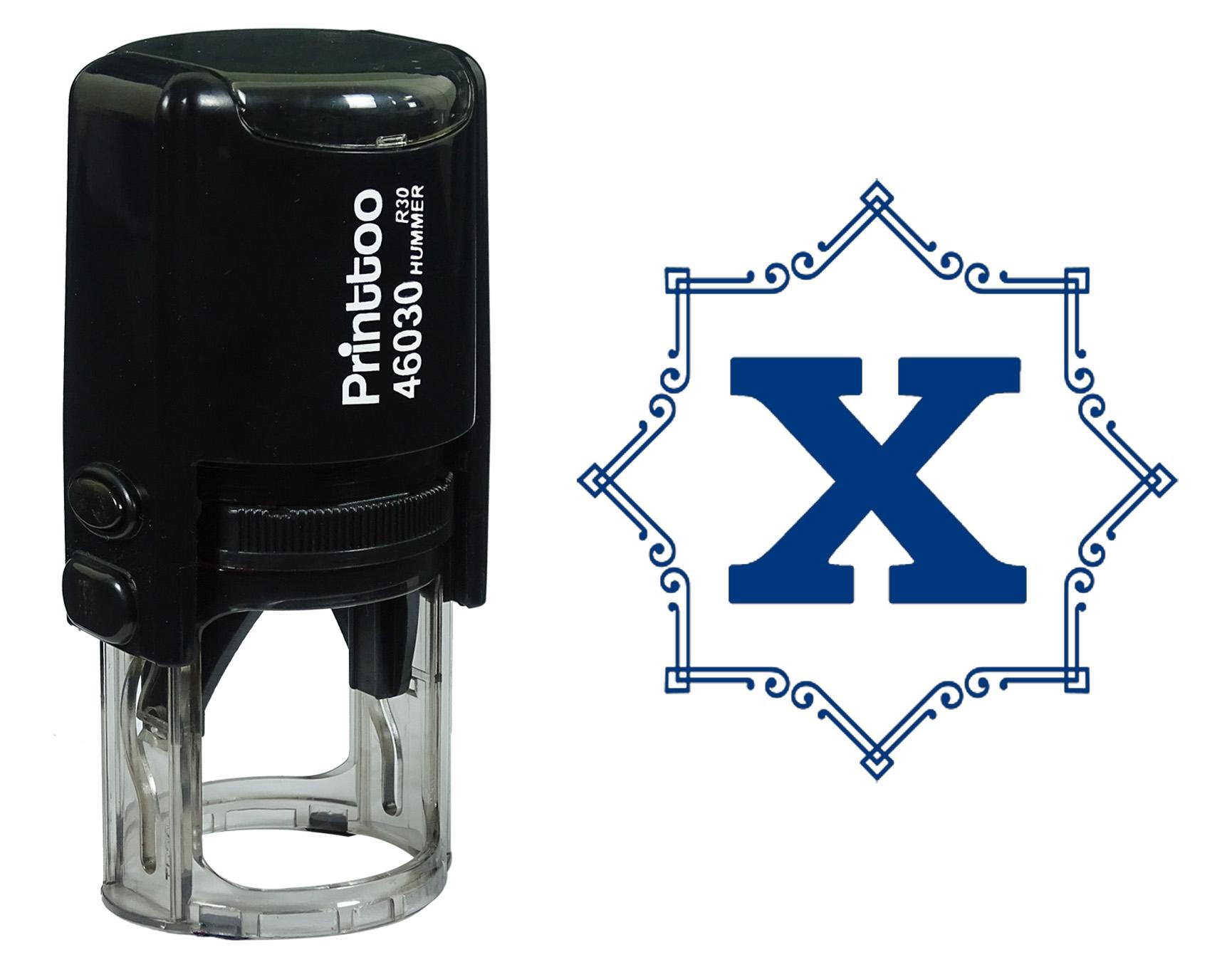 

Printtoo Octagon Celtic Swirl Frame Alphabet X Monogram Self Inking Rubber Stamp Office 30 mm Diameter (Approx) синій