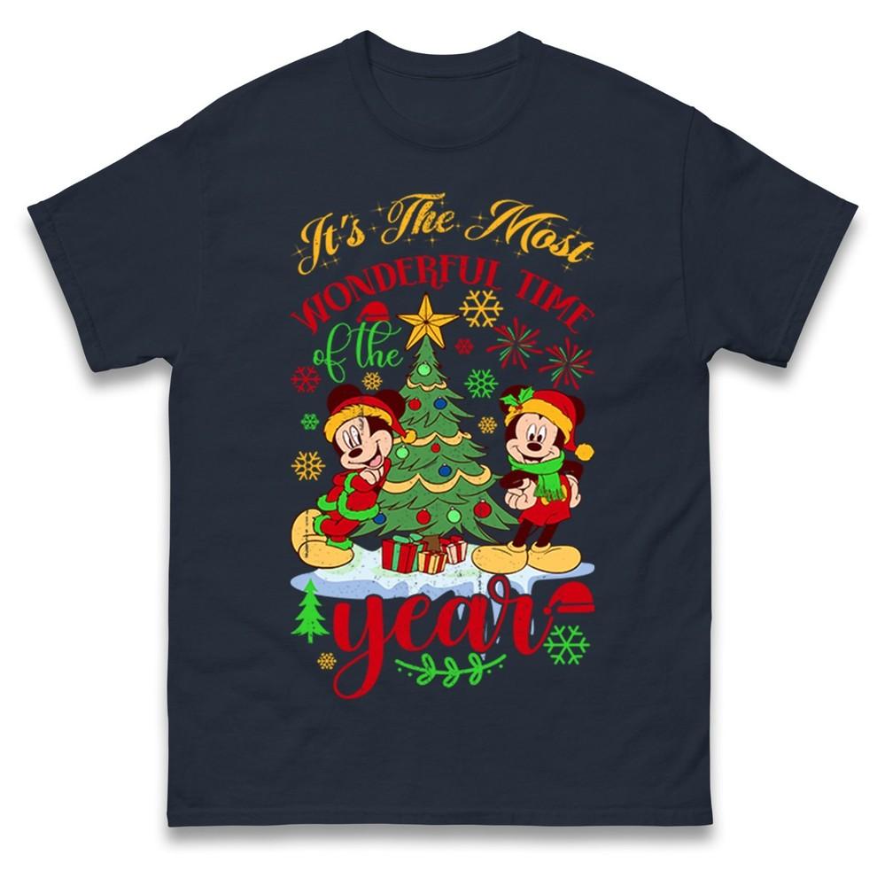 Mickey Christmas T Shirt Most Wonderful Time Of The Year Xmas Minnie Unisex Tee S