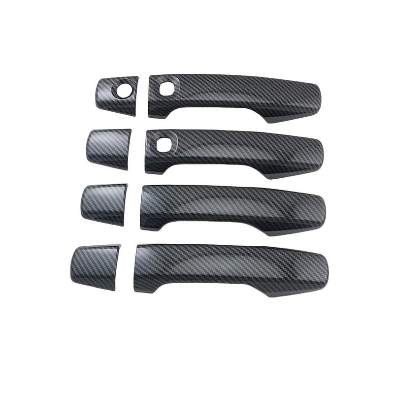 Car Decoration Door Handle Cover For Toyota Land Cruiser FJ200 LC200 2008-2015 Carbon Fiber Chrome Silver Glossy Black Styling