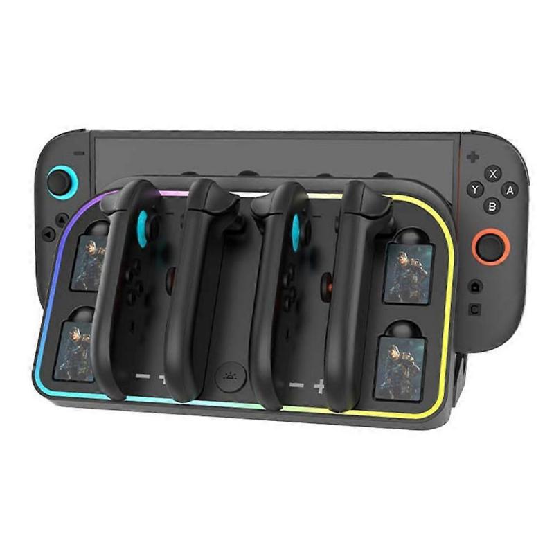 O3H HBS-2807 For Nintendo Switch 2 Joy-Con Handle 4-Slot Wall Mounted Q4w Charging Dock Storage Brac