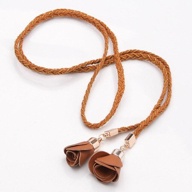 Buy Fashion Rose Flower Waist Chain Female Multicolor Braided