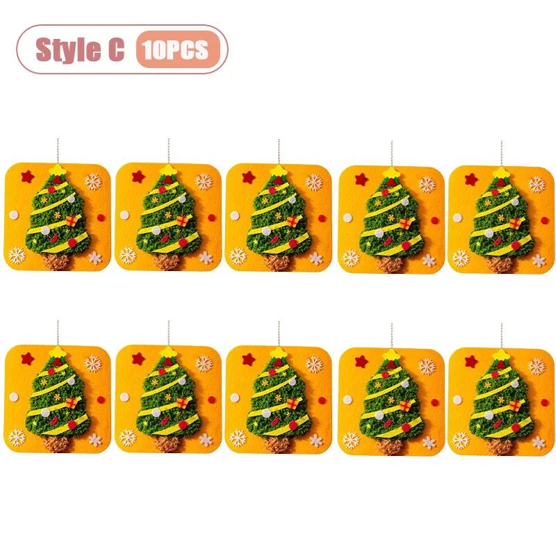 Christmas DIY Felt Craft Sewing Kit for Kids Non Woven Fabric Handmade Ornament Material Pack Kindergarten  Small Gift