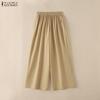 ZANZEA Women Classic Casual Solid Color Loose Wide Leg Pants