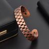 Men's Retro Red Copper Magnetic Tank Pattern Adjustable Therapy Bracelet