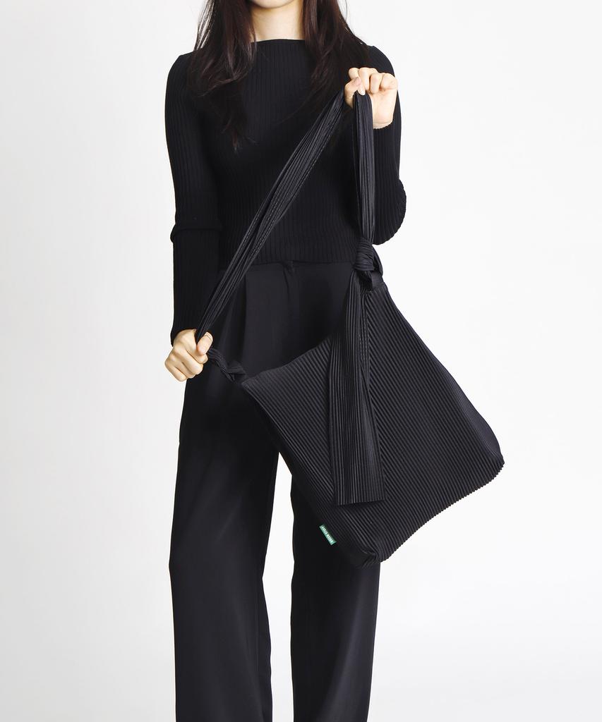 Green Stuff Knot Box Fit Shopper Bag 58 Pleated - Black