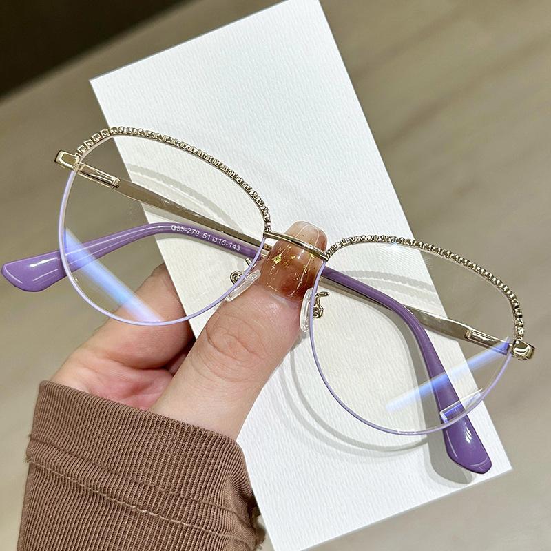 Metal Thin Frame Clear Lens Glasses Women Men Fashion Non-Prescription Decorative Optical Eyewear
