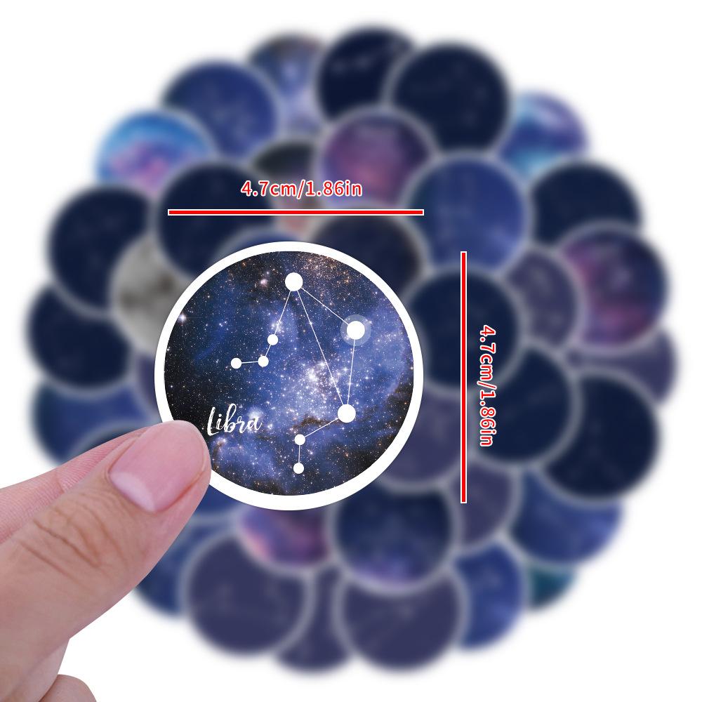 60 Pictures of Twelve Zodiac Signs Starry Sky Graffiti Stickers Suitcase Trolley Case Waterproof Laptop Stickers