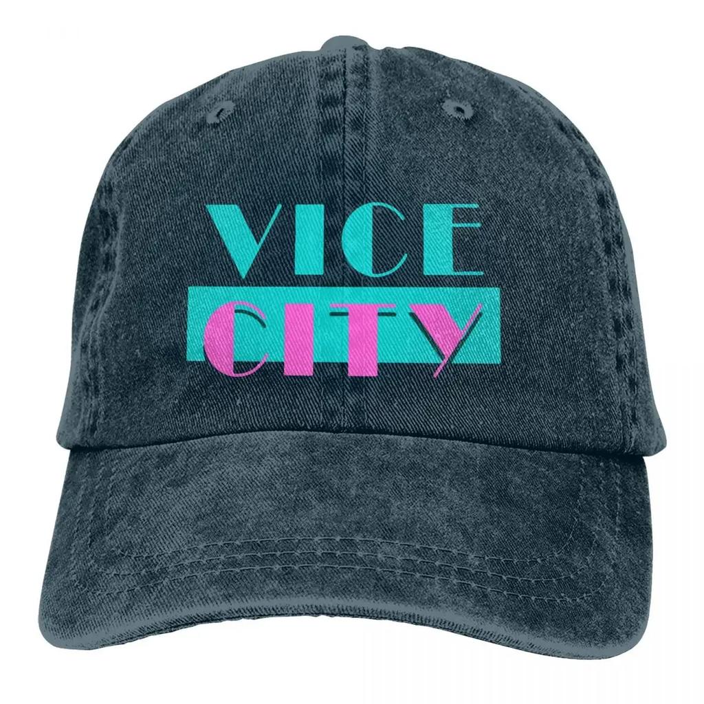 GTA Grand Theft Auto Spiel Mehrfarbige Mütze mit Schirm Herren Damen Cowboy-Kappe Vice City Baseballkappen Personalisierte Schirmmütze Schutzhüte
