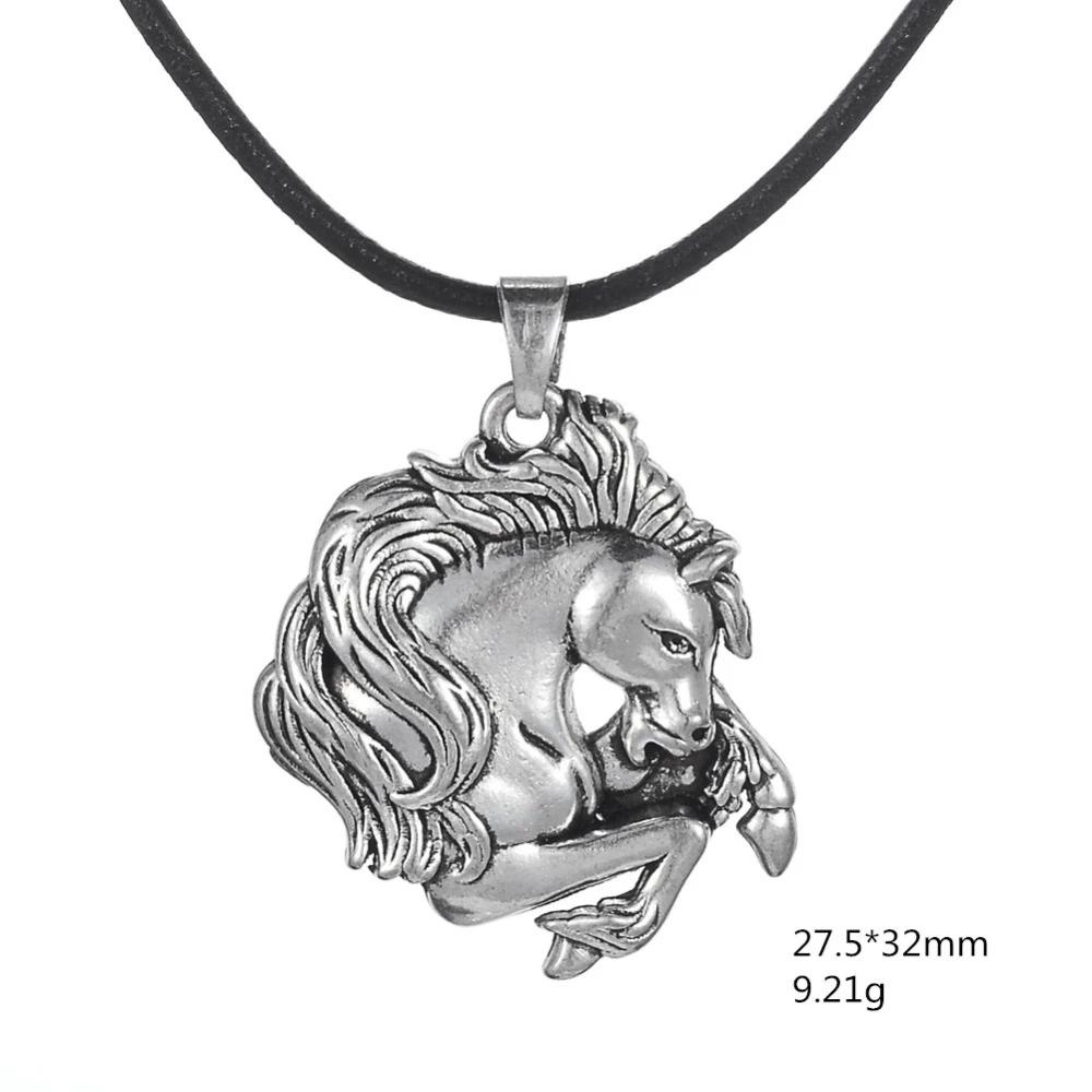 My Shape Horse Pendant Necklace for Men Women Animal Equestrian Horserace Necklace Choker Fashion Jewelry Gift for Horse Lover