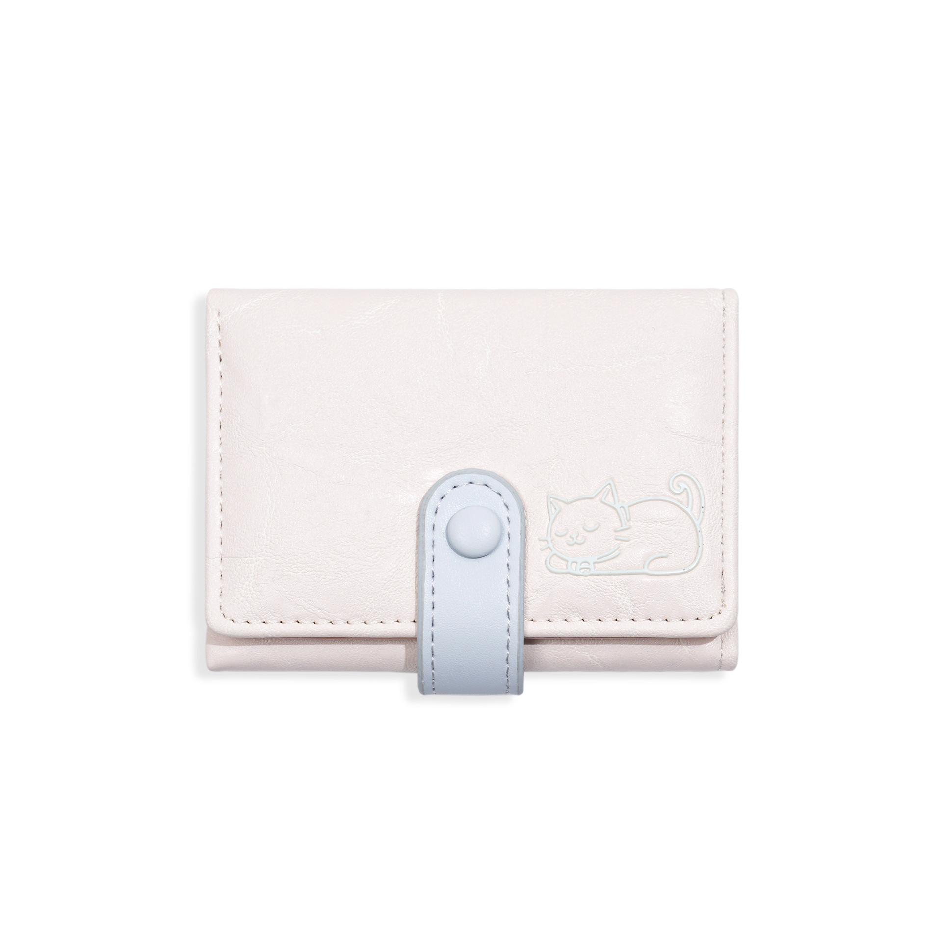 

Cute Cat PU Leather Wallets Large Capacity Trifold Wallet Multi-Card Slot Purse Fashion Portable Card Holder Women Clutch Bag бежевый
