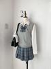 Classic V-Neck Solid Color Knit Vest - JK School Style for Students & Office, Ideal for Autumn to Spring