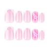 French Summer Floral White Press-On Nails - Short Square Tips for Nail Art