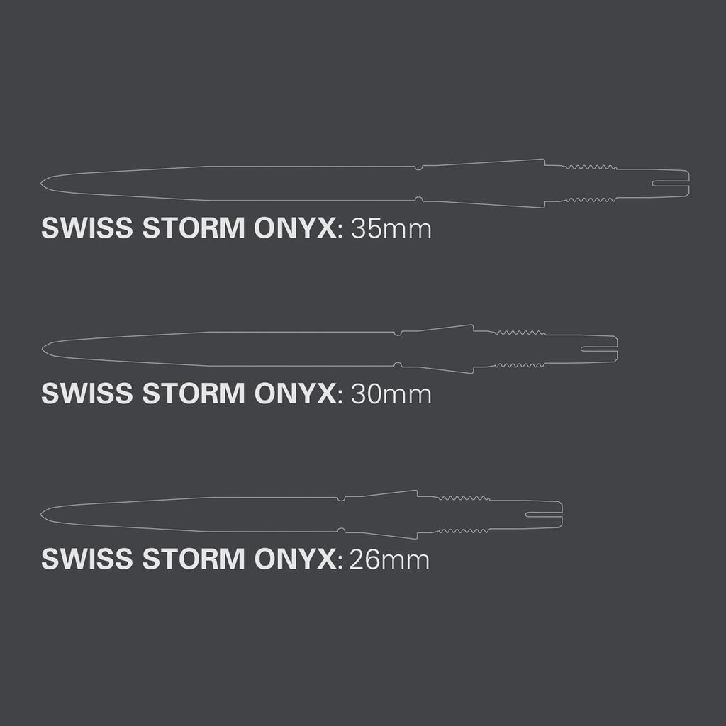 Target Darts Swiss Storm ONYX Dart Points of Replacement Steel Dart Points (Set 3) 26mm/30mm/35mm - Silver/Gold/Black (26mm, Gold)