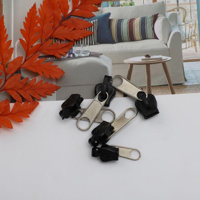 Zipper Repair Kit - Fixer - 6 Pieces - Universal - Metal - Black