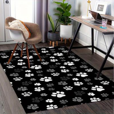 Office Carpet Dog Paw Prints Sofa Rug for Chairs, Underneath Protection Mat