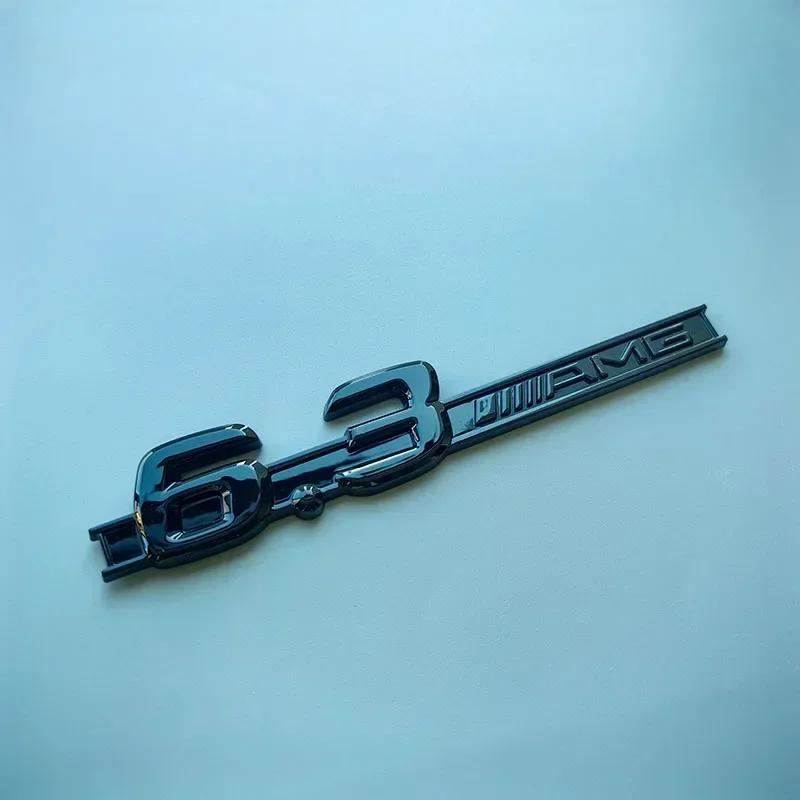 fzpxb5 2025 Hot 2pcs 2013 Old Flat Letters Numbers ABS Emblem for Mercedes Benz C63 6.3 AMG Bar Car Side Fender Logo Sticker Chrome Bla