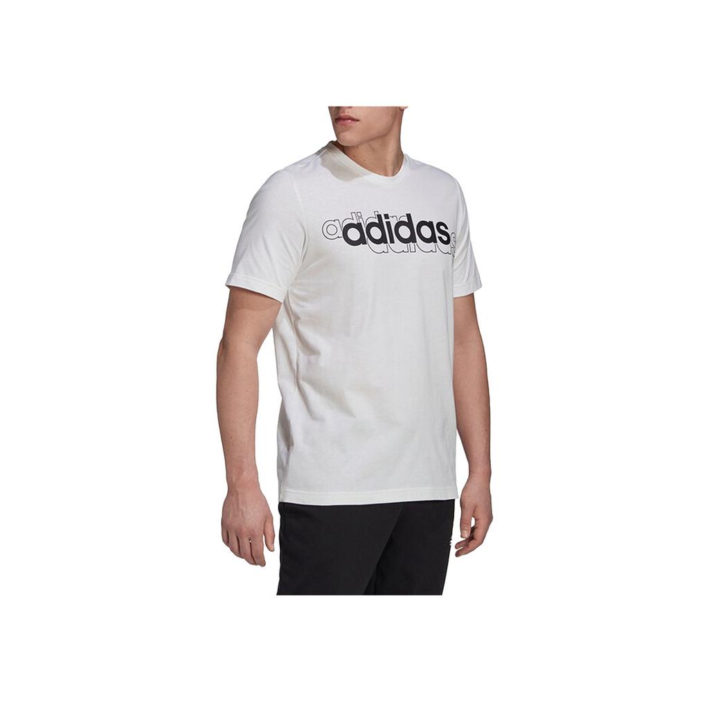 adidas T-shirt Casual Sportiva Logo Colore Unico Girocollo Uomo Top Bianco HG3629