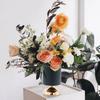 New Design Gold Black Cylinder Flower Vase Metal Flower Stand Table Centerpieces for Wedding Decoration