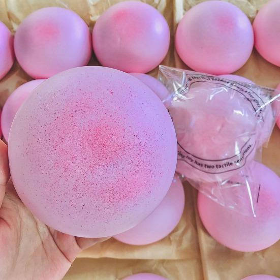 Pink Bun Stress Relief Toy Sticky Simulation Steamed Bun Squeeze Toy Slow Rising Dumpling Shape Sensory Fidget Toy