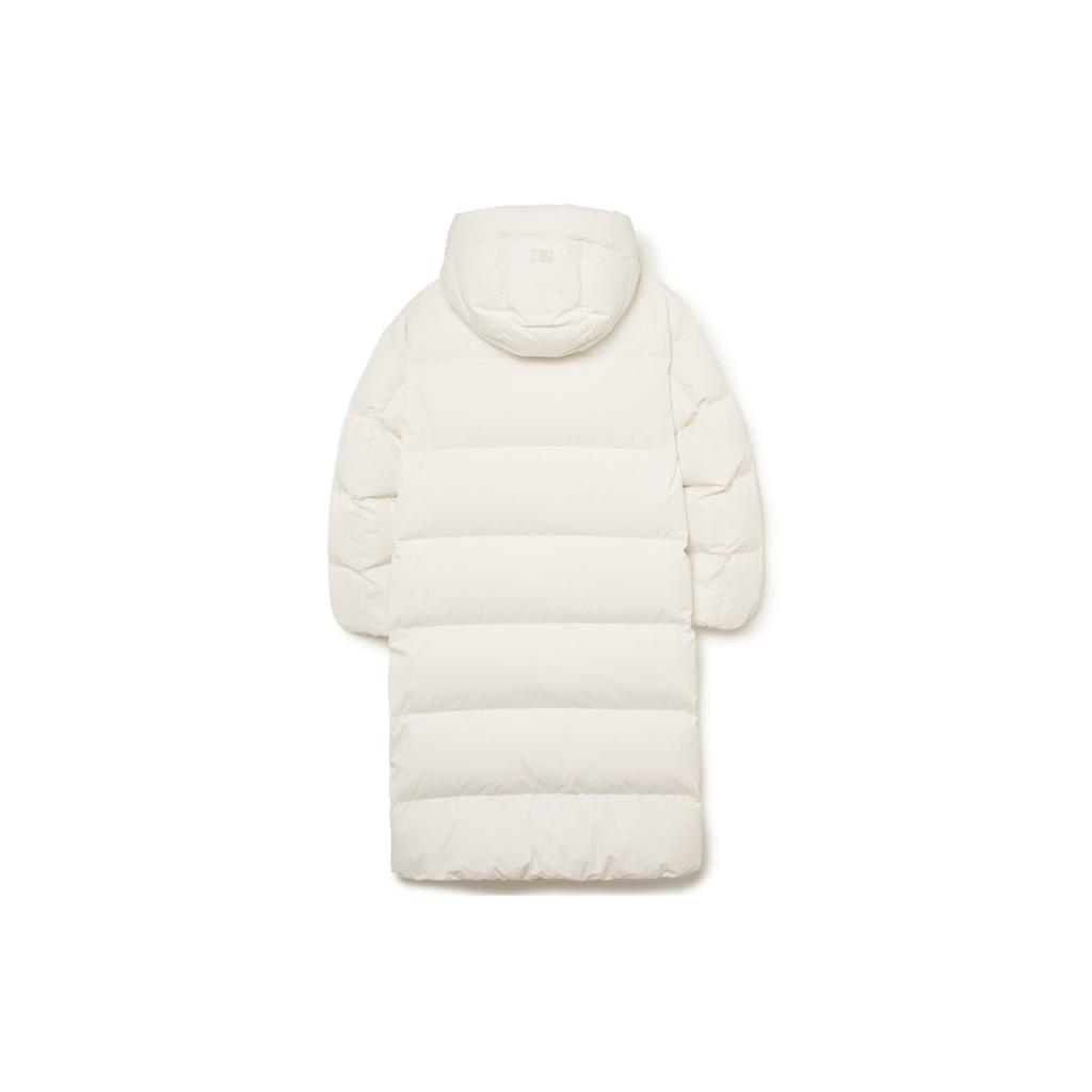 MLB FW23 New York Yankees Logo Print Long Hooded Down Coat Unisex outerwear White 3ADJB1336-50CRS