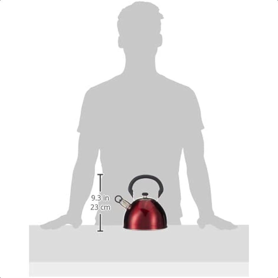 Morbern 1.8 Quart Stainless Steel Whistling Tea Kettle Red