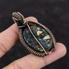 Copper Sodalite Pendant Copper Wire Wrapped Pendant Gemstone Copper Jewelry Handmade Decent Pendant Wire Wrapped Jewelry Gift For Engagement