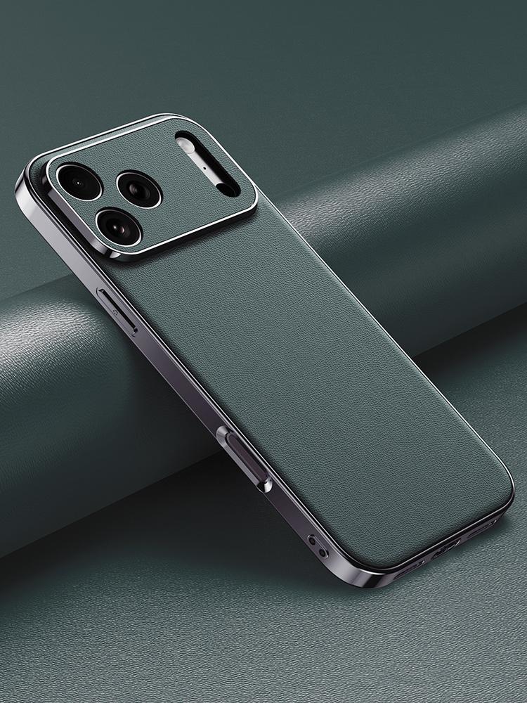 Leather Phone Case for iPhone 17 16 15 14 Pro Max Air 17Pro 16Pro Full Lens Protection Back Cover