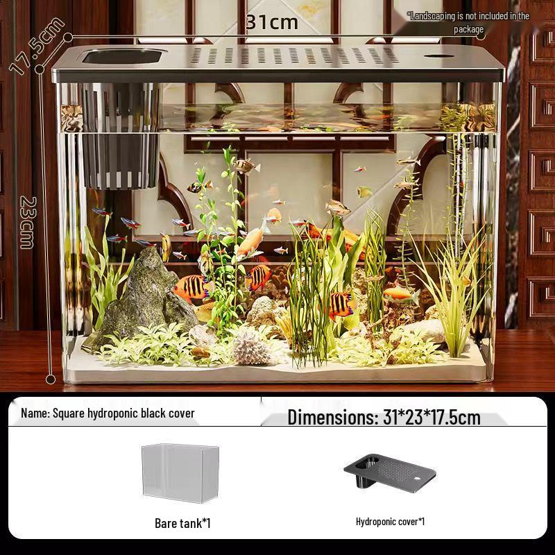 Transparent Plastic Desktop Aquarium: Small Ecological Fish Tank for Goldfish, Ideal for Living Room or Table Landscaping