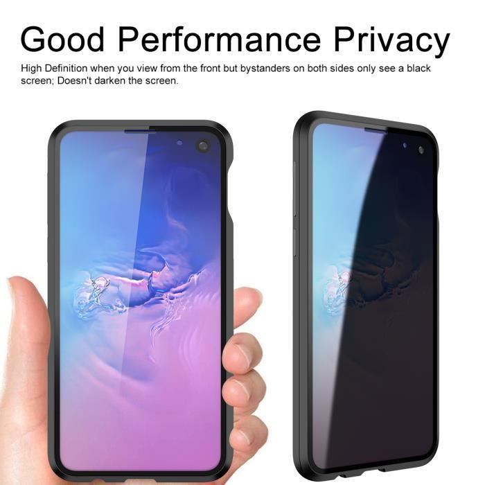 Suritch Case Cover for Samsung Galaxy S10e, Magnetic Case, Anti-peeping, Double-Sided Transparent Tempered Glass Anti-Scratch Black