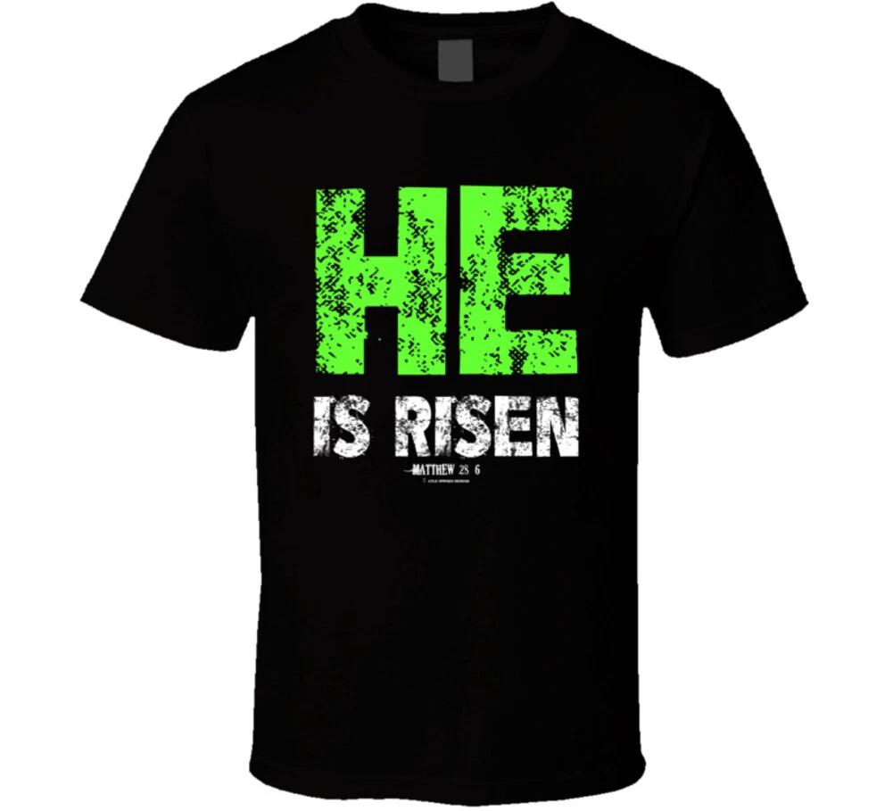 He Is Risen Matthew 28:6 Easter Jesus Resurrection Gift Christian T Shirt S