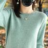 Round Neck Sweater Pullover Sweater Solid Color Long-sleeved Women's Inner Wear