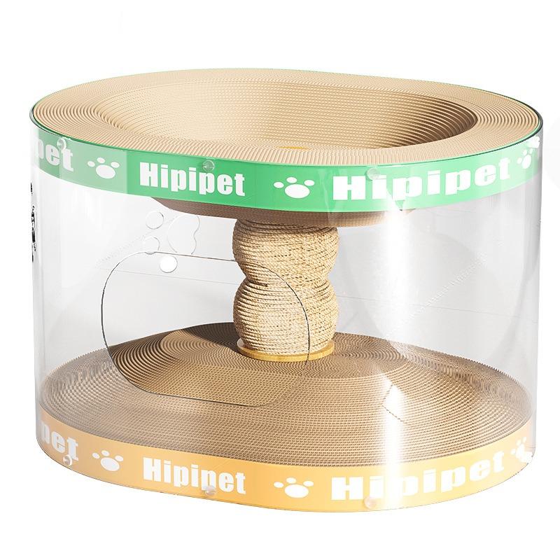 Double Layer Wear-Resistant Cat Scratching Board Transparent Tunnel Integrated Sofa Anti-Cat Scratch Cat Toy No Shedding