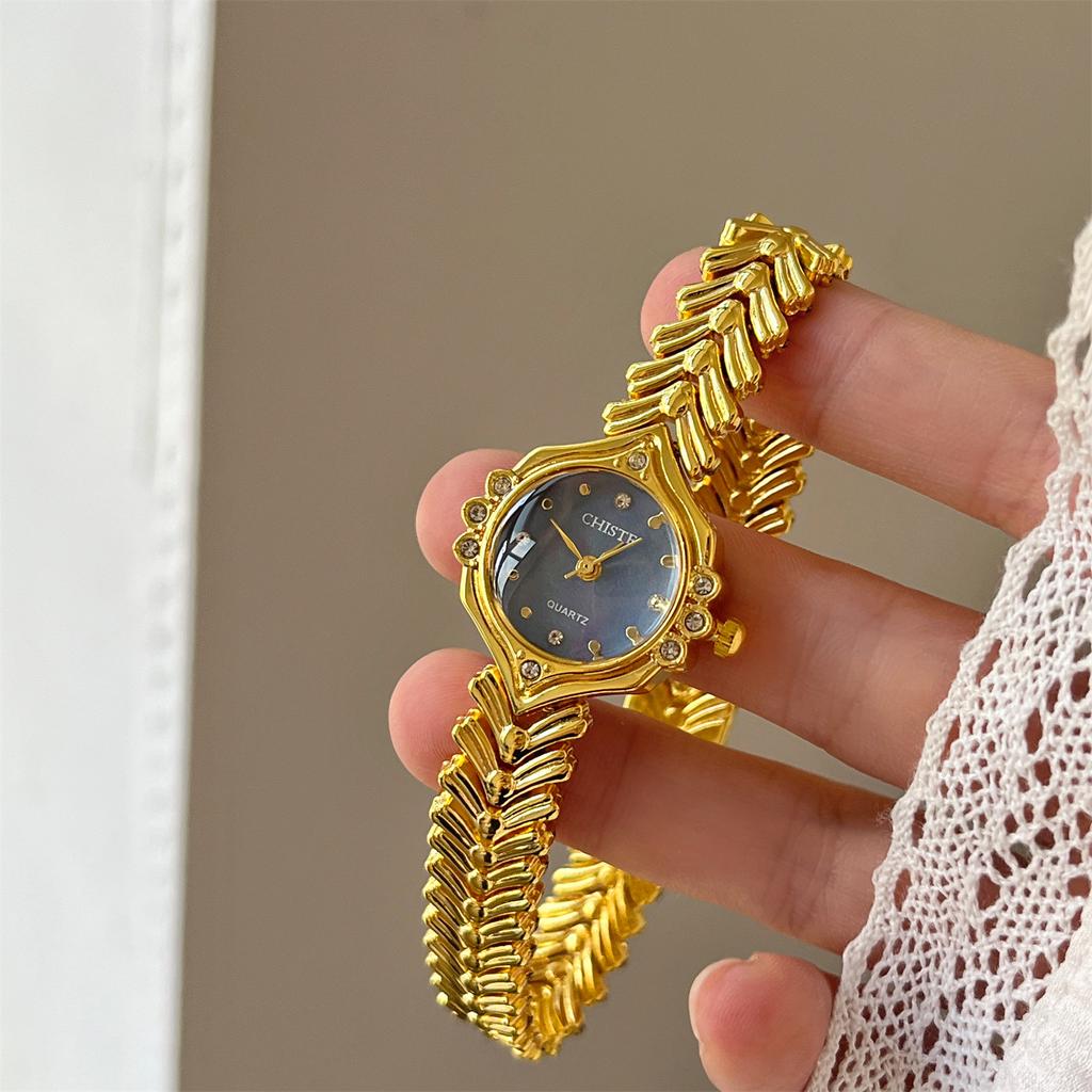 Chiste Vintage Chain Exquisite Niche Fashion Women'S Watch Watch Women'S Wheat Ear Strap Simple Dial