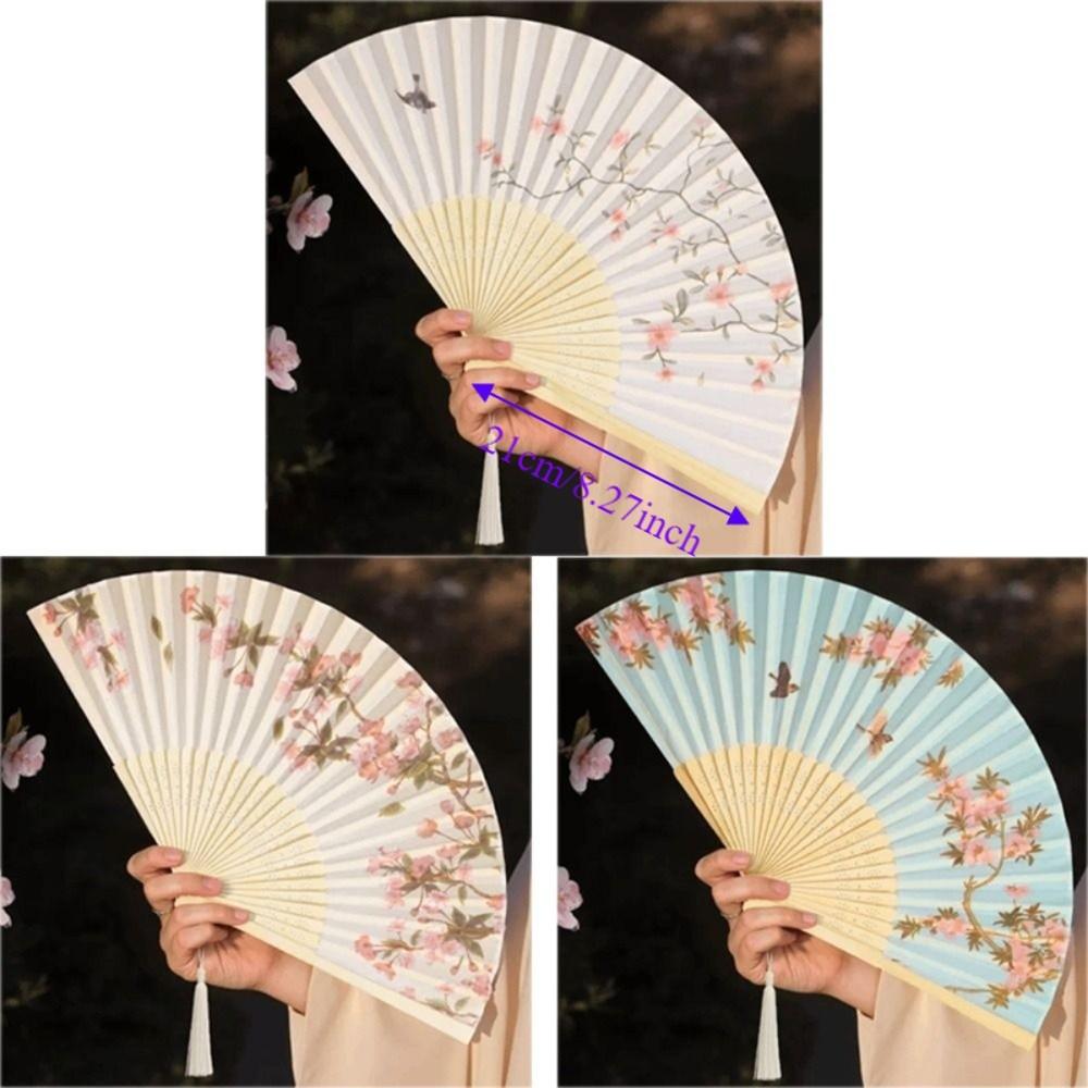 Chinese Style Bamboo Fan Decorative Handheld Fan Decorative Fan Dance Fan  Hanfu