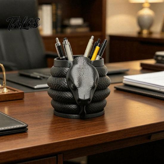 Gelstift-Halter 3D-gedruckter Schlangenform-Halter, Kreativer Schreibtisch-Organizer für Stifte Buntstifte Stifte Cuttermesser, Dunkler Stil Schreibwaren Glatt