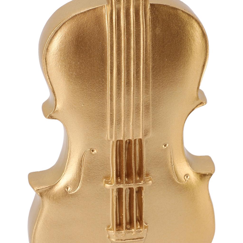 14.17 X 3.94 X 3.82in Violin Figurine Golden Violin Craft Music Art Decor for Home Office Desk Shelf