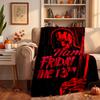 Friday the 13th Custom Flannel Blankets Soft Warm Cozy Throws for Home Decor Holiday Gifts
