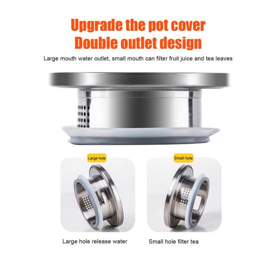 Carafă de sticlă cu capac din oțel inoxidabil Rezistentă la căldură Fierbător rece Capacitate mare Carafă de apă pentru băuturi calde și reci Fără BPA Carafă pentru ceai cu gheață