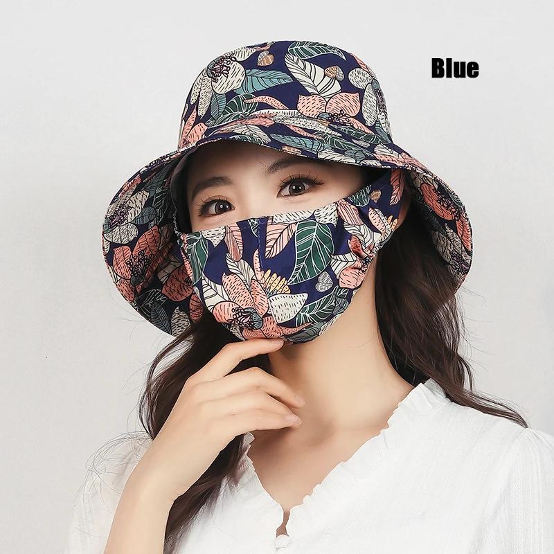 

New Outdoor Summer Work Face Protection Full Protection Bucket Hat Seaside Sunscreen Mask Hats Integrated Fisherman Hats