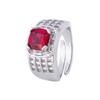 Jewelry Copper Bottom Gold-Plated Simulation Red Corundum Retro Row Ring Female 8 * 8