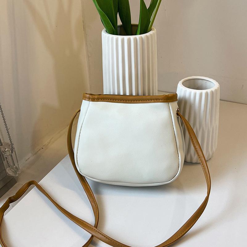 

Женская сумка тренд большая вместимость искусственная кожа портативная через плечо сумка-ведро на одно плечо сумка-кроссбоди белый