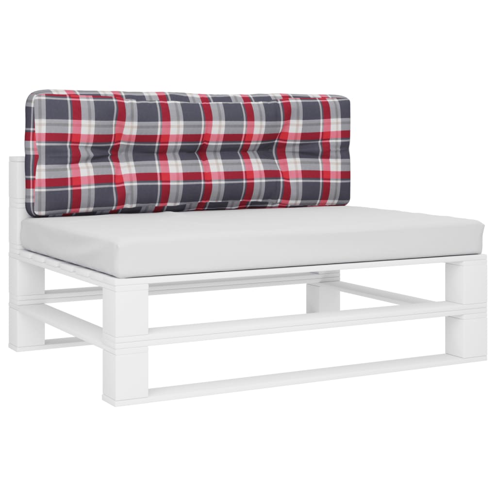 Pallet Cushion Red Checkered Pattern 120x40x12 cm Fabric