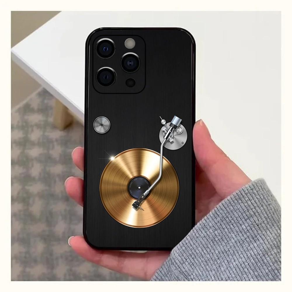 Vinyl DJ Record Art Phone Case For Apple iPhone 15,14,13,12,11,Pro,X,XS,Max,XR,Plus,Mini Soft Black Cover