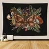 Botanischer Druck Florales Wandbehang Pilz-Wandteppich Vintage Boho Wildblumen Gemüse-Wandteppich Bunte Heimdekoration