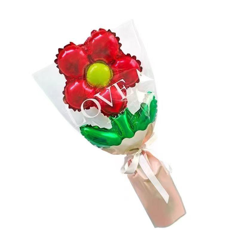 Colorful Flower Foil Balloons - Metallic Party Decor for Birthdays & Weddings,Handheld Photo Props&Atmosphere Creators