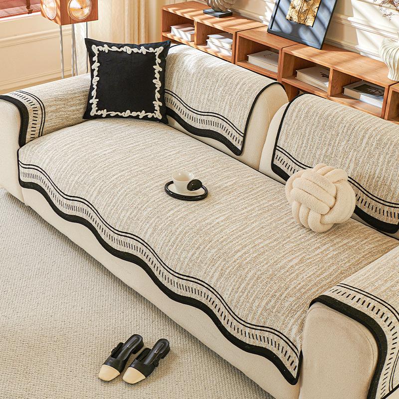 Special-Shaped Chenille Sofa Cushion  New Four-Season Universal Sofa Cover High-End Non-Slip Straight Seat Cushion